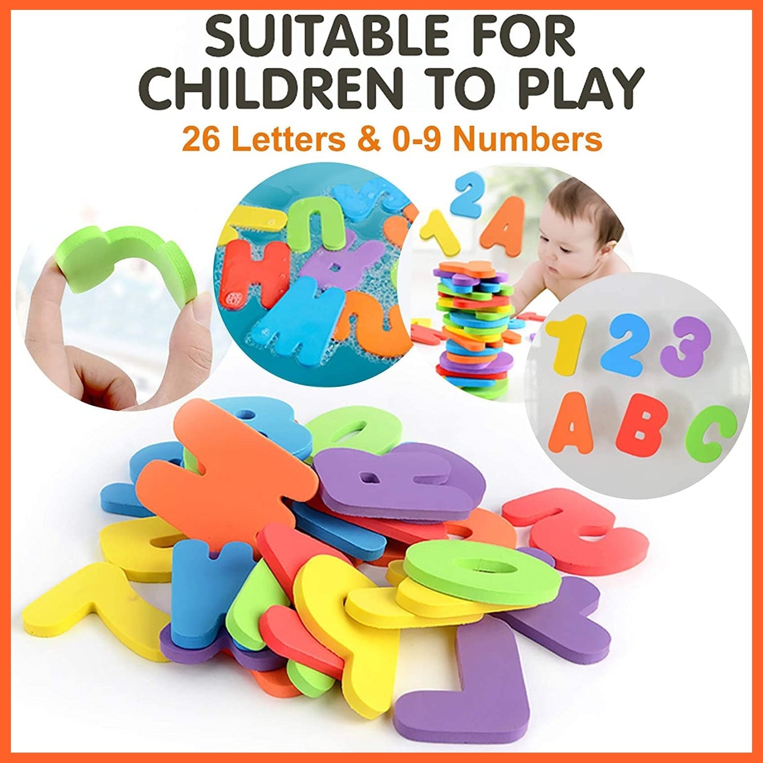 whatagift.com.au Kids Toys Animals Alphanumeric Letter Puzzle Foam  EVA Education Bath Toys