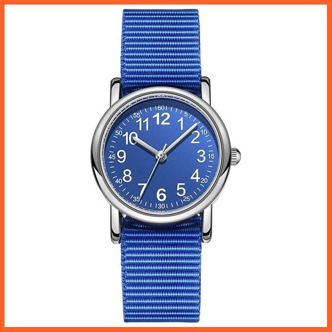 Kids Watch Muticolour Nylon Watchband Gift For Children  Learning Read Time Kids Wristwatches | whatagift.com.au.