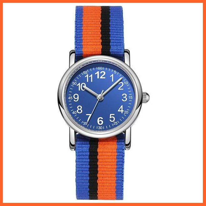 Kids Watch Muticolour Nylon Watchband Gift For Children  Learning Read Time Kids Wristwatches | whatagift.com.au.