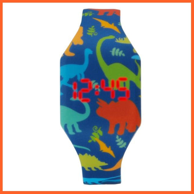 Cartoon Children'S Watches Cute Led Digital Watch Kids Dinosaur Jungle Print For Girls Boys | whatagift.com.au.