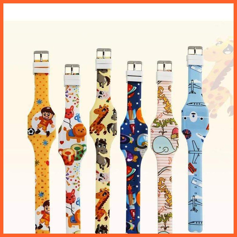 Flamingo Digital Watch For Kids Students Led Display Cute Cartoon Design Children Wristwatches | whatagift.com.au.