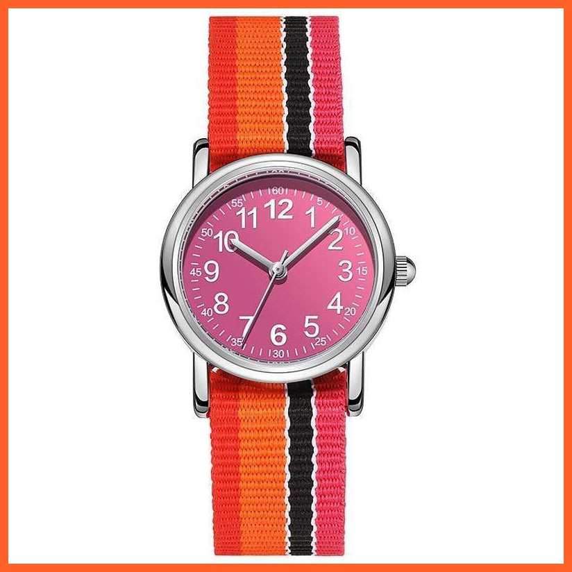 Kids Watch Muticolour Nylon Watchband Gift For Children  Learning Read Time Kids Wristwatches | whatagift.com.au.