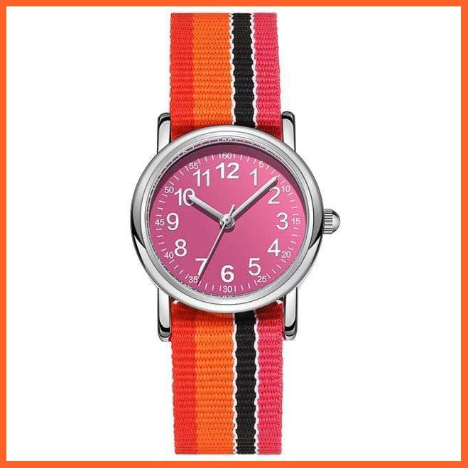 Kids Watch Muticolour Nylon Watchband Gift For Children  Learning Read Time Kids Wristwatches | whatagift.com.au.