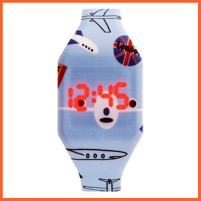 Cartoon Children'S Watches Cute Led Digital Watch Kids Dinosaur Jungle Print For Girls Boys | whatagift.com.au.