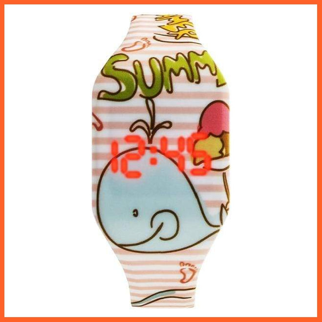 Cartoon Children'S Watches Cute Led Digital Watch Kids Dinosaur Jungle Print For Girls Boys | whatagift.com.au.