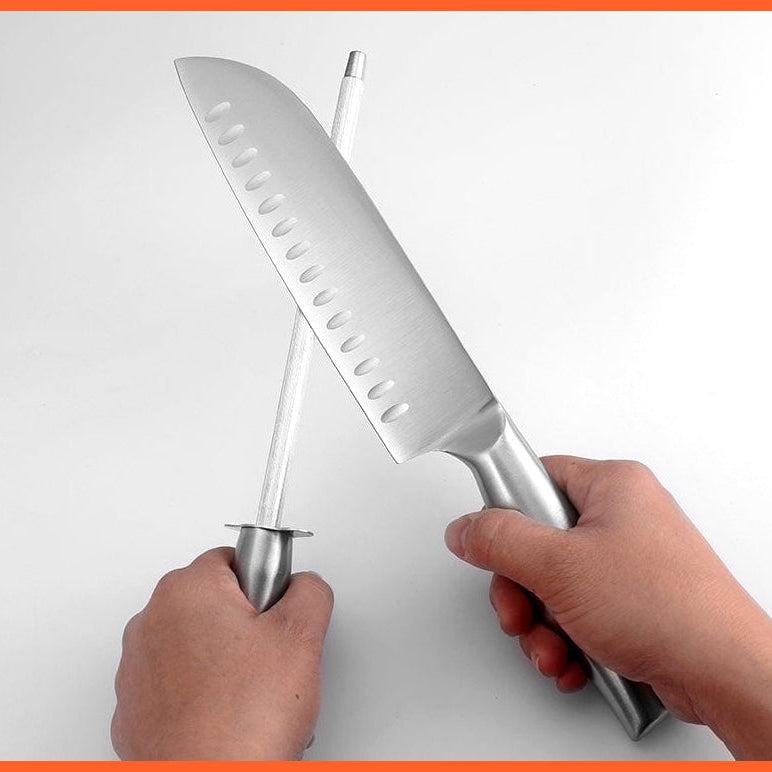 whatagift.com.au Kitchen Knife Chef Knife Set Stainless Steel holder Sharp Sanding Slicing Scissor Kitchen Tool