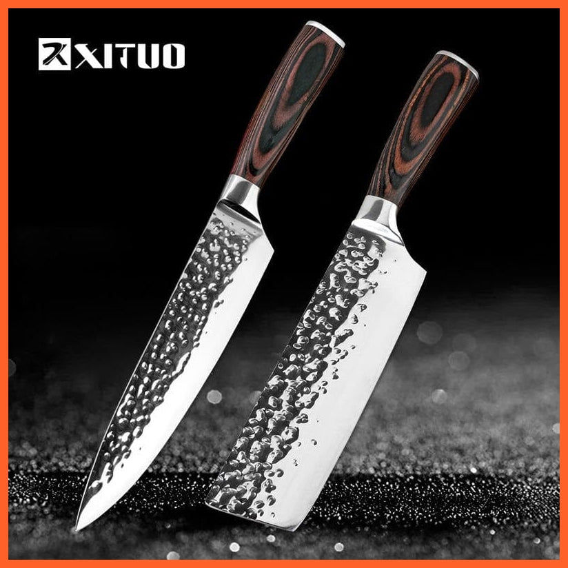 whatagift.com.au Knife 2 pcs set Stainless Steel Chef Knife High Grade Frozen Meat Cutter | Professional Knives In Stainless Steel