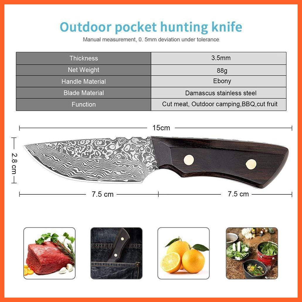 Damascus Steel Blank Blade Knife Made For Outdoor & Hunting | Fixed Blade Designed For Hunting Camping And Survival Knife | whatagift.com.au.