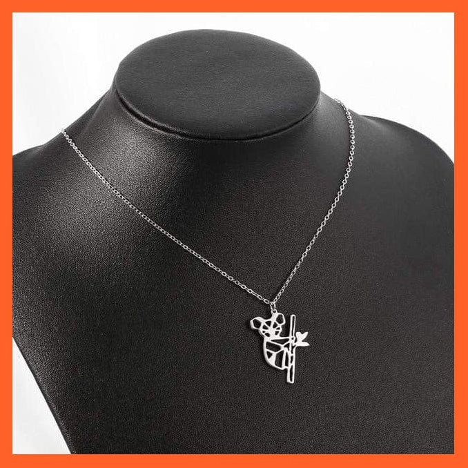 whatagift.com.au Koala Steel 1 Copy of Silver Coated Pendant & Necklace With Gross Written