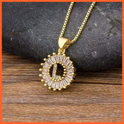 Girls Initial Letter Necklace | Nitial Letter Necklace 26 Letters Charm Gold Name Necklace Pendant Top Quality Copper Zircon Jewellery | whatagift.com.au.