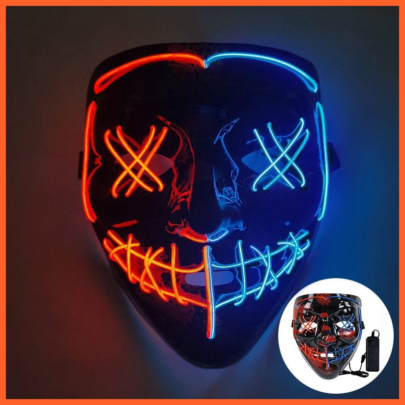 whatagift.com.au L01 Scary Halloween Coldplay Purge Light Up Mask | Halloween Masquerade Party LED Face Masks