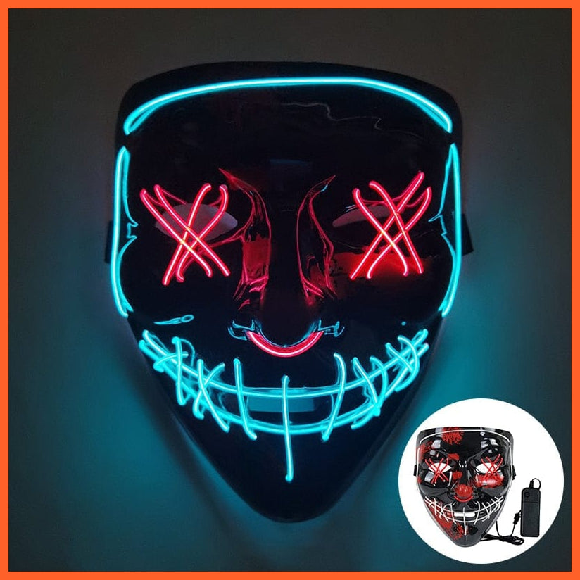 whatagift.com.au L02 Scary Halloween Coldplay Purge Light Up Mask | Halloween Masquerade Party LED Face Masks