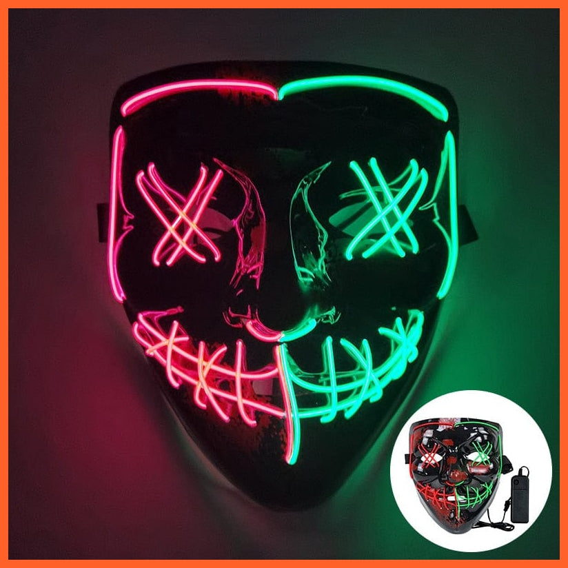 whatagift.com.au L03 Scary Halloween Coldplay Purge Light Up Mask | Halloween Masquerade Party LED Face Masks