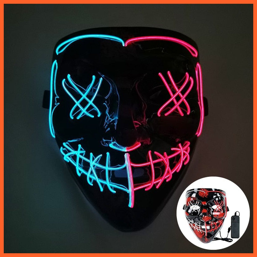 whatagift.com.au L04 Scary Halloween Coldplay Purge Light Up Mask | Halloween Masquerade Party LED Face Masks