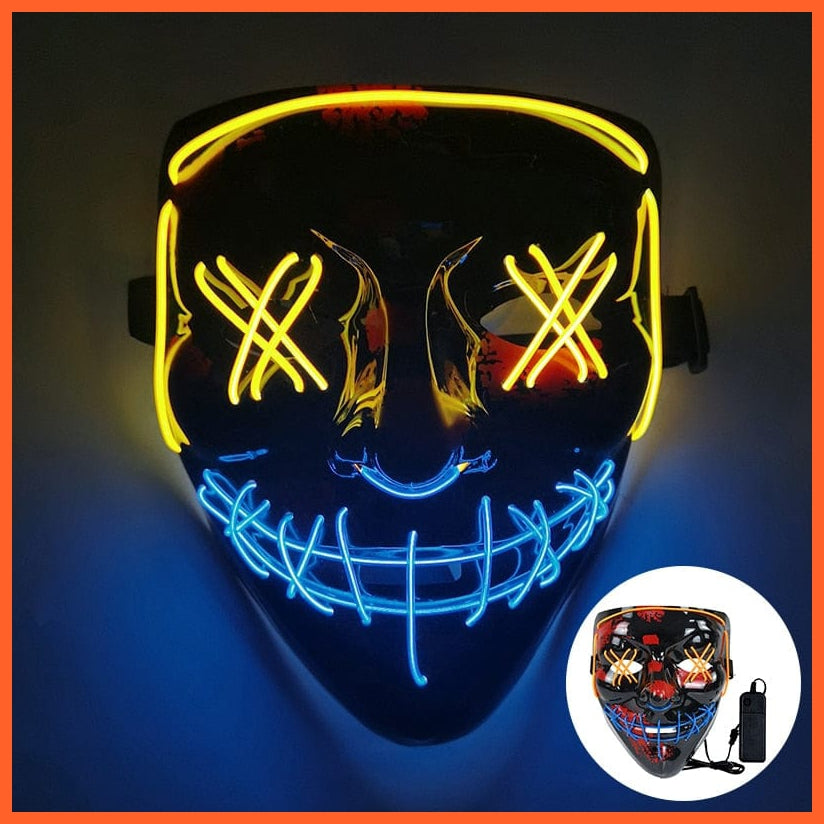 whatagift.com.au L05 Scary Halloween Coldplay Purge Light Up Mask | Halloween Masquerade Party LED Face Masks
