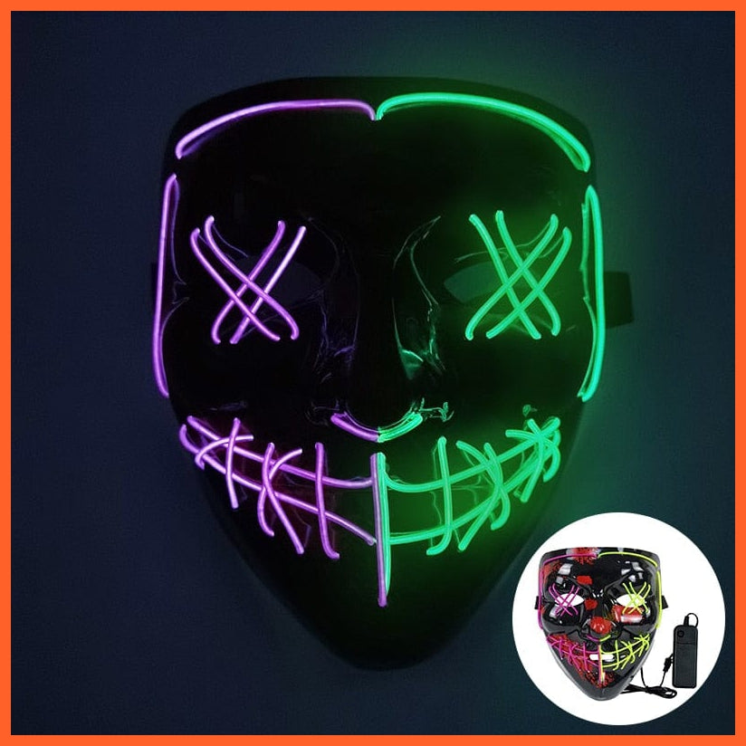 whatagift.com.au L06 Scary Halloween Coldplay Purge Light Up Mask | Halloween Masquerade Party LED Face Masks