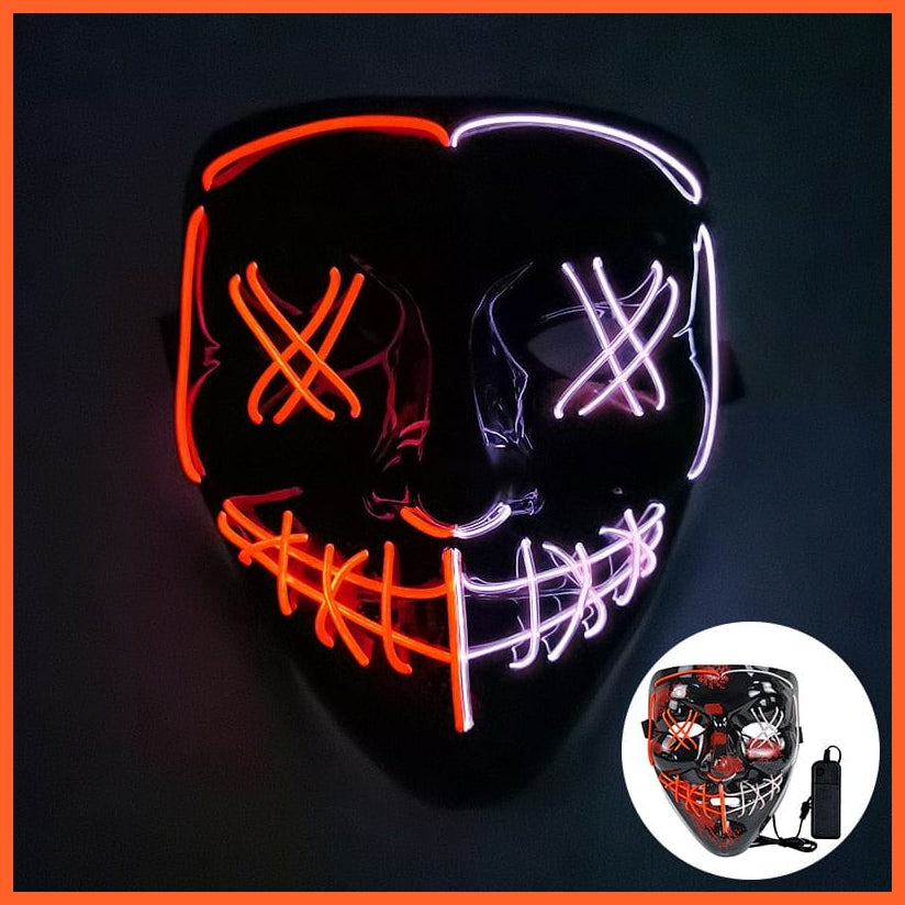 whatagift.com.au L07 Scary Halloween Coldplay Purge Light Up Mask | Halloween Masquerade Party LED Face Masks