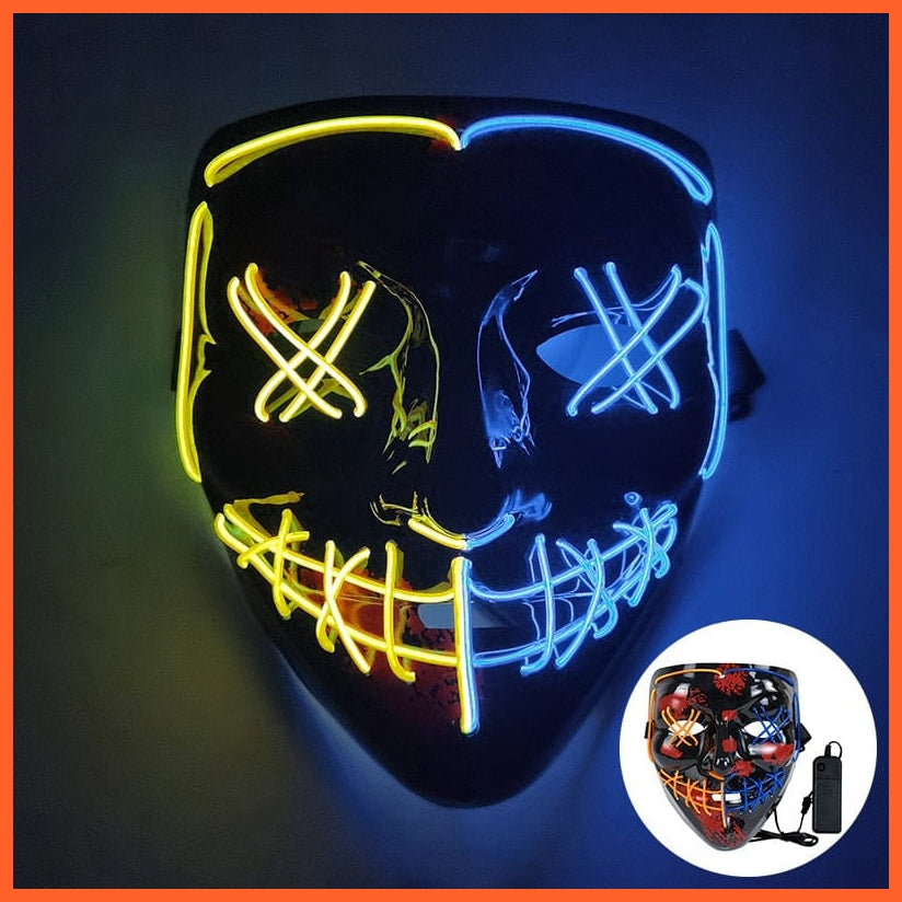 whatagift.com.au L08 Scary Halloween Coldplay Purge Light Up Mask | Halloween Masquerade Party LED Face Masks