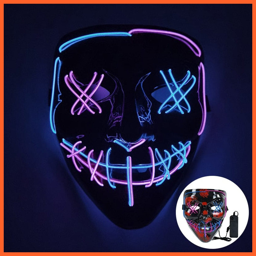 whatagift.com.au L09 Scary Halloween Coldplay Purge Light Up Mask | Halloween Masquerade Party LED Face Masks