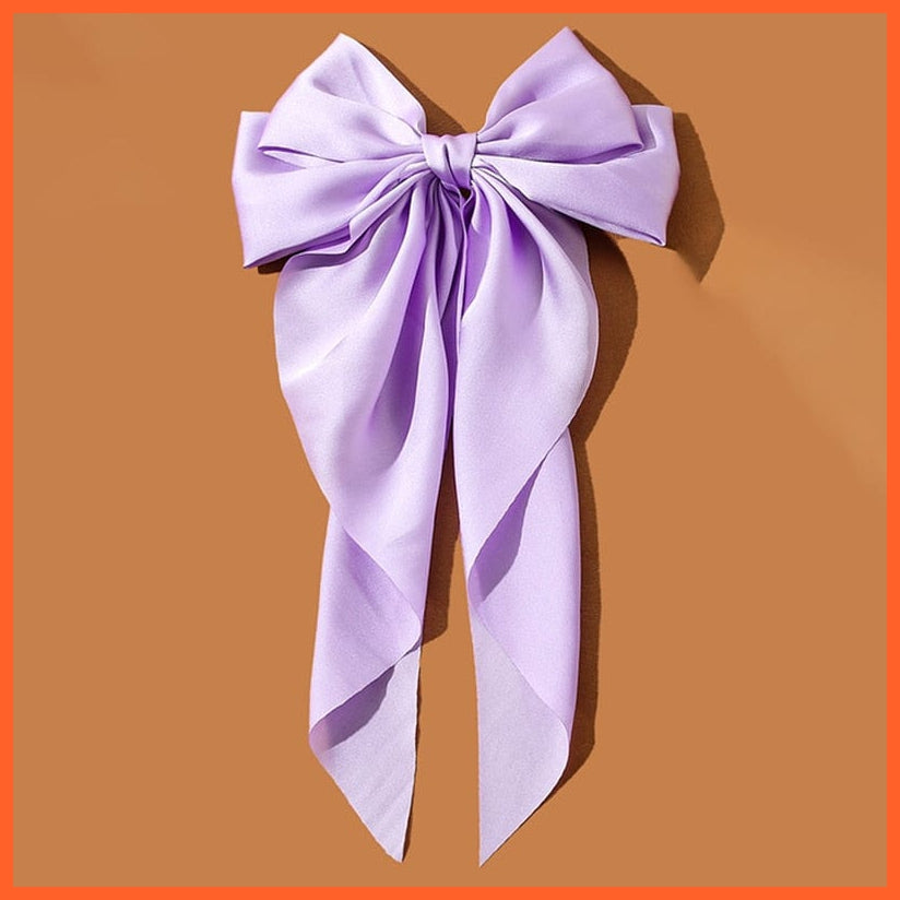 whatagift.com.au Lavender Women Large Bow Hairpin | Summer Chiffon Big Bowknot Clip | Hair Accessories