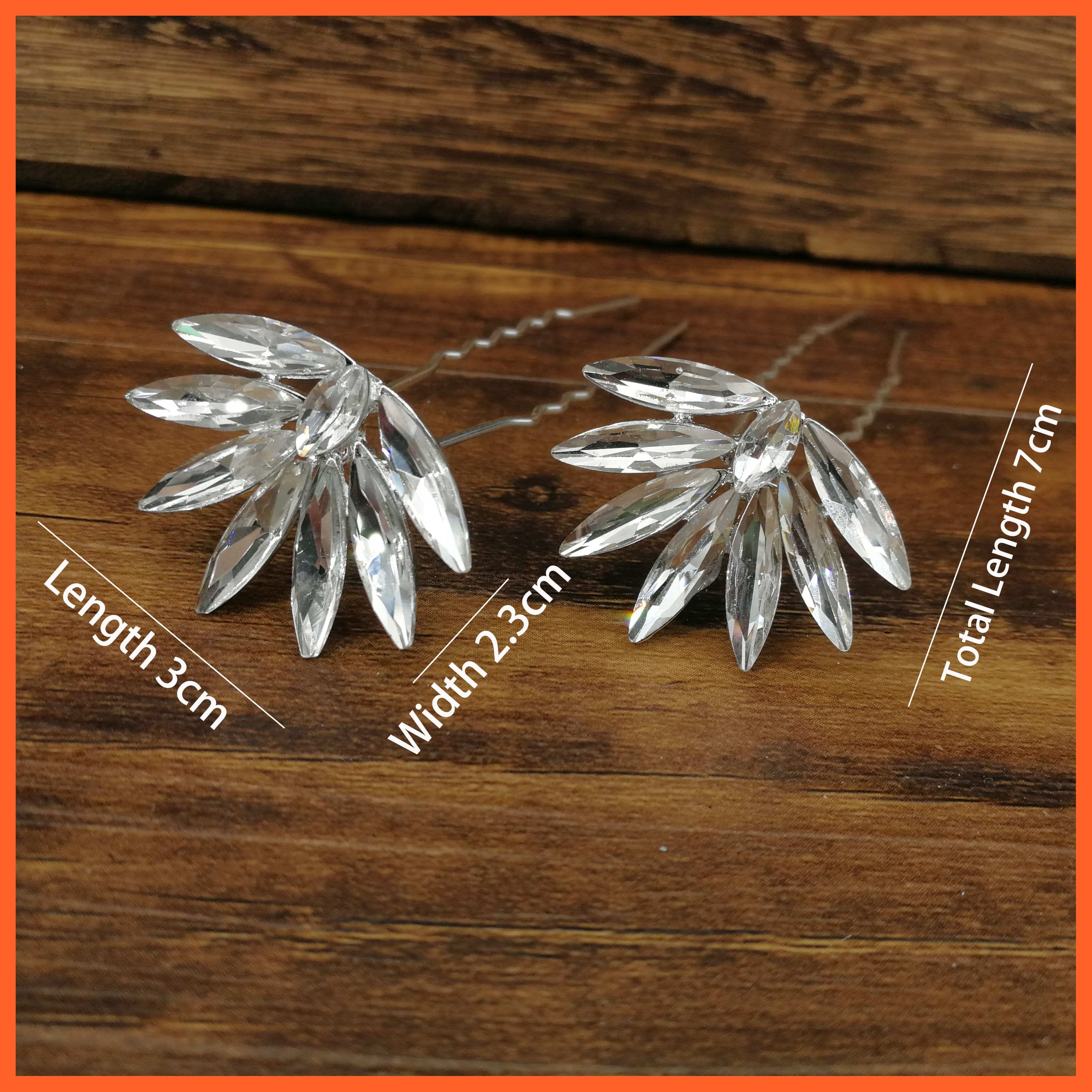 whatagift.com.au Leaf crystal 2pcs Women U-shaped Metal Pin | Pearl Bridal Tiara Hairpin | Wedding Accessories