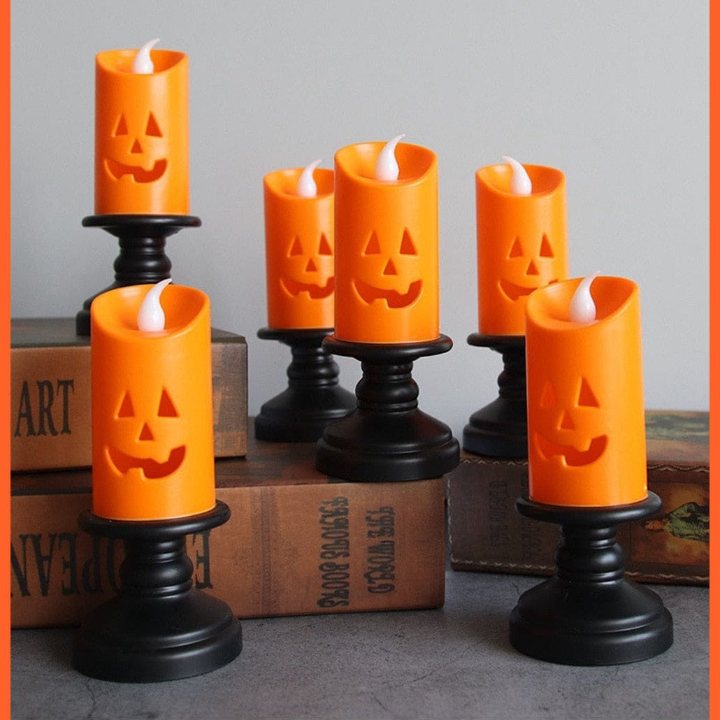 whatagift.com.au LED Candle Halloween Decoration Lights | Pumpkin Candlestick Lamp | Halloween Carnival Party Decoration Props