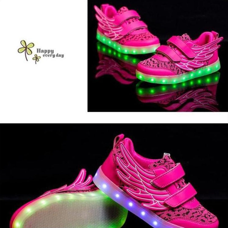 Pink Flying Led Shoes For Kids With Wings | Pink Wings Shoes For Boys And Girls | whatagift.com.au.