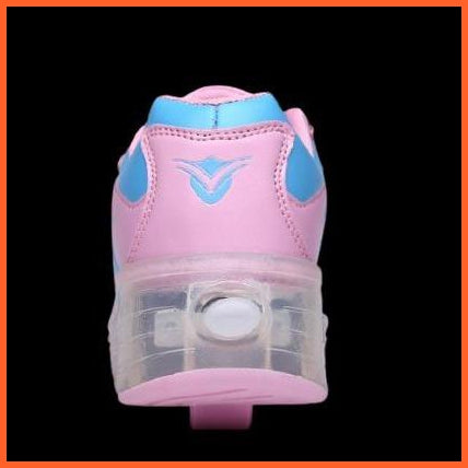 Pink Led Shoes With Roller Wheels And Usb Charging | Light Up Roller Wheel Heely Shoes | whatagift.com.au.