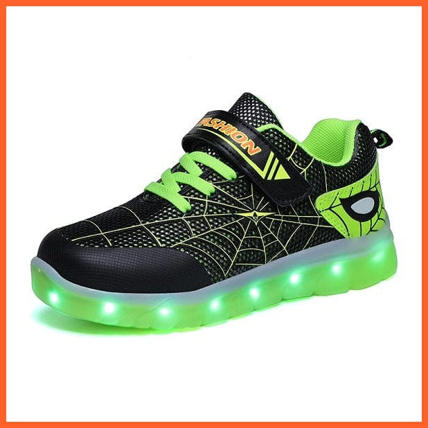 whatagift.com.au led shoes Army Green / 1 Green Pink USB New Charging Basket Led Children Shoes | Kids Luminous Sneakers