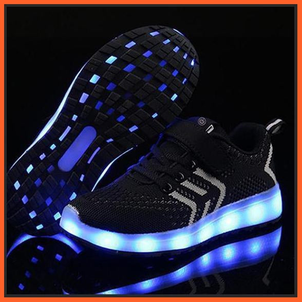 Black Casual Led Rechargeable Shoes With Easy Strap On | whatagift.com.au.