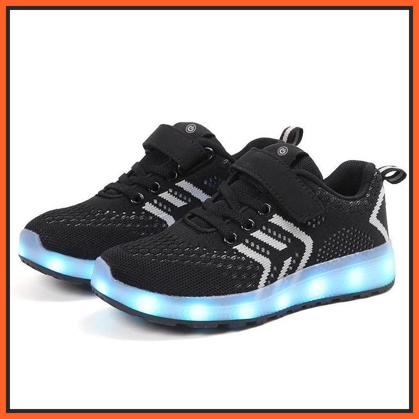 Black Casual Led Rechargeable Shoes With Easy Strap On | whatagift.com.au.