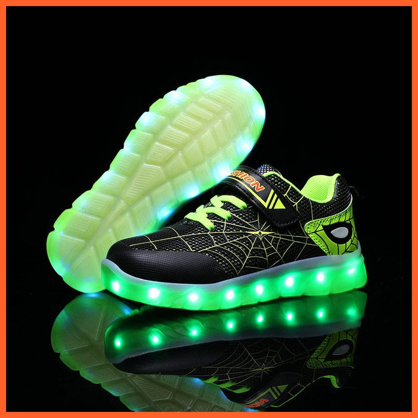 whatagift.com.au led shoes Green Pink USB New Charging Basket Led Children Shoes | Kids Luminous Sneakers