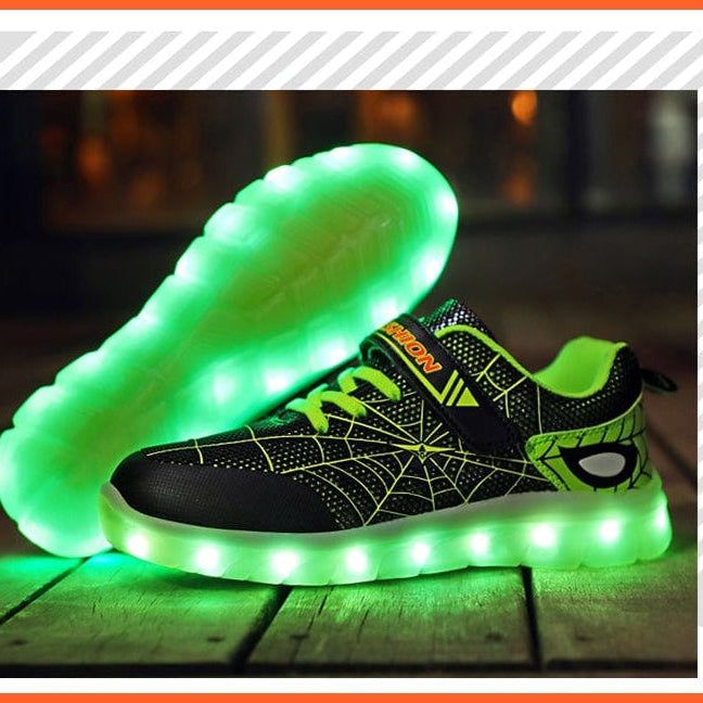 whatagift.com.au led shoes Green Pink USB New Charging Basket Led Children Shoes | Kids Luminous Sneakers