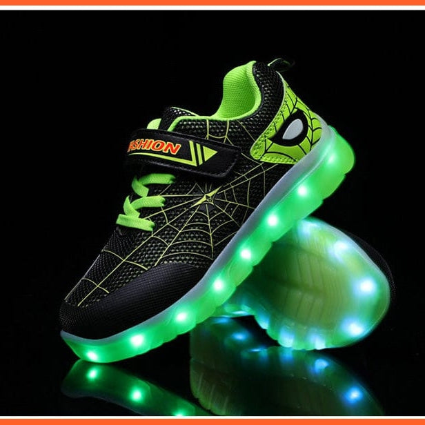 whatagift.com.au led shoes Green Pink USB New Charging Basket Led Children Shoes | Kids Luminous Sneakers