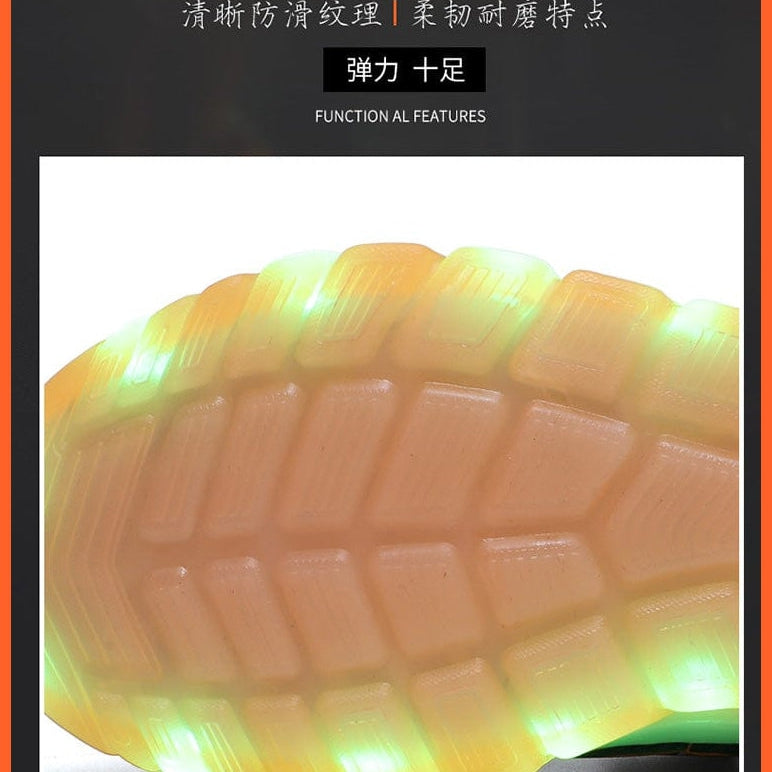 whatagift.com.au led shoes Green Pink USB New Charging Basket Led Children Shoes | Kids Luminous Sneakers