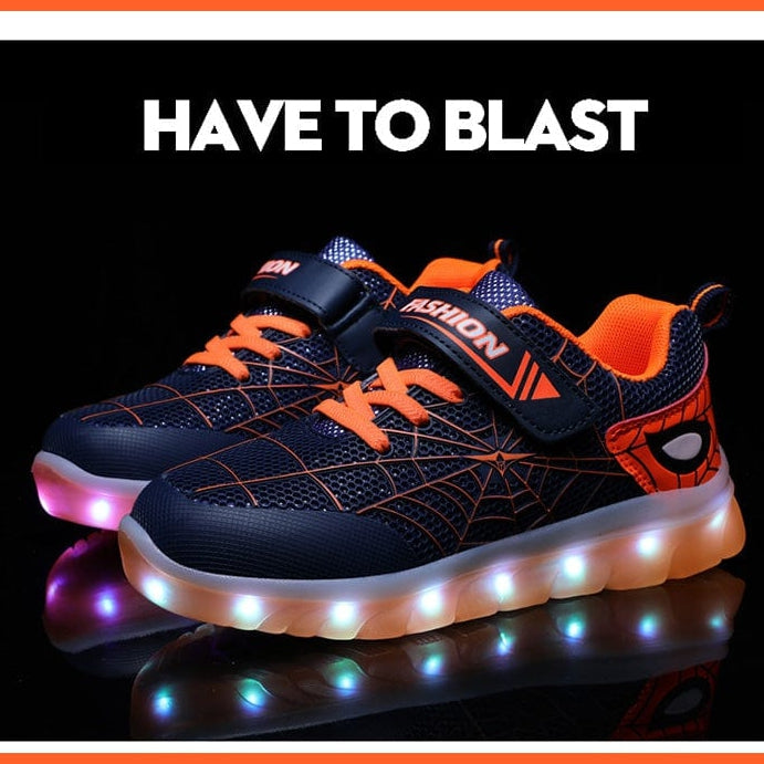 whatagift.com.au led shoes Green Pink USB New Charging Basket Led Children Shoes | Kids Luminous Sneakers