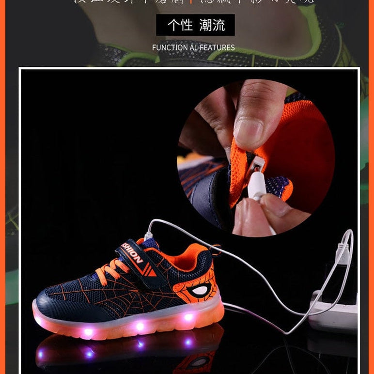 whatagift.com.au led shoes Green Pink USB New Charging Basket Led Children Shoes | Kids Luminous Sneakers