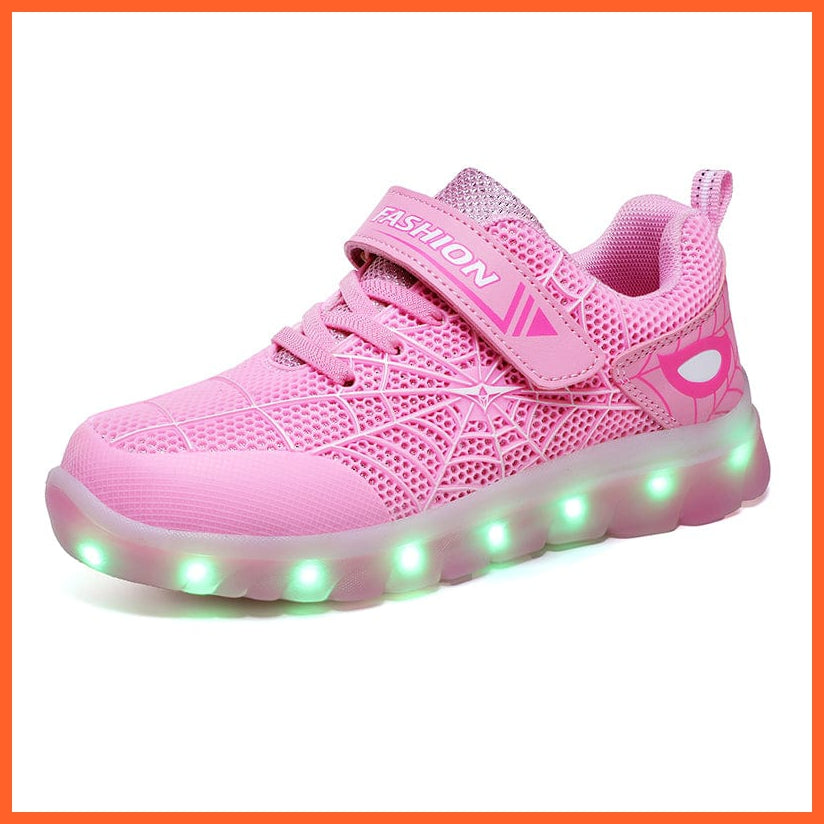 whatagift.com.au led shoes Green Pink USB New Charging Basket Led Children Shoes | Kids Luminous Sneakers