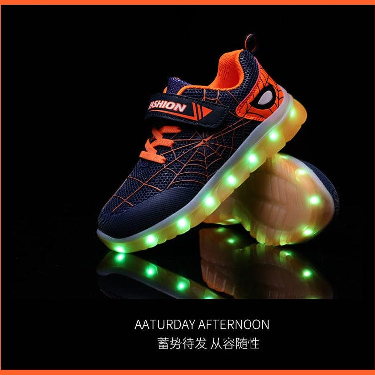 whatagift.com.au led shoes Green Pink USB New Charging Basket Led Children Shoes | Kids Luminous Sneakers