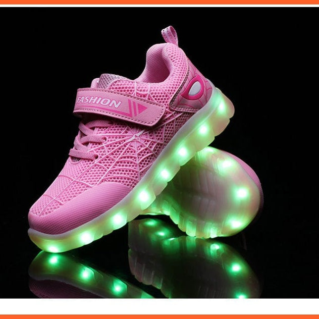 whatagift.com.au led shoes Green Pink USB New Charging Basket Led Children Shoes | Kids Luminous Sneakers