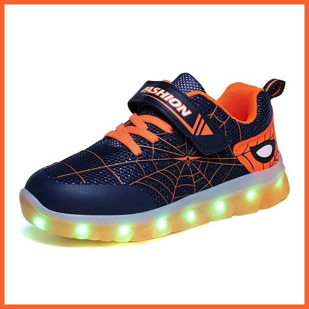 whatagift.com.au led shoes Orange / 1 Green Pink USB New Charging Basket Led Children Shoes | Kids Luminous Sneakers