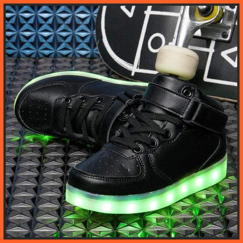 Led Sneakers For Kids Light Up Black | whatagift.com.au.