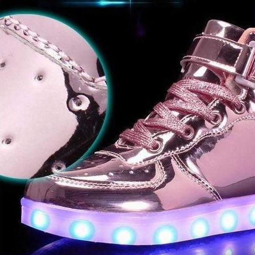 Led Sneakers For Kids Light Up Shiny Lavender | whatagift.com.au.