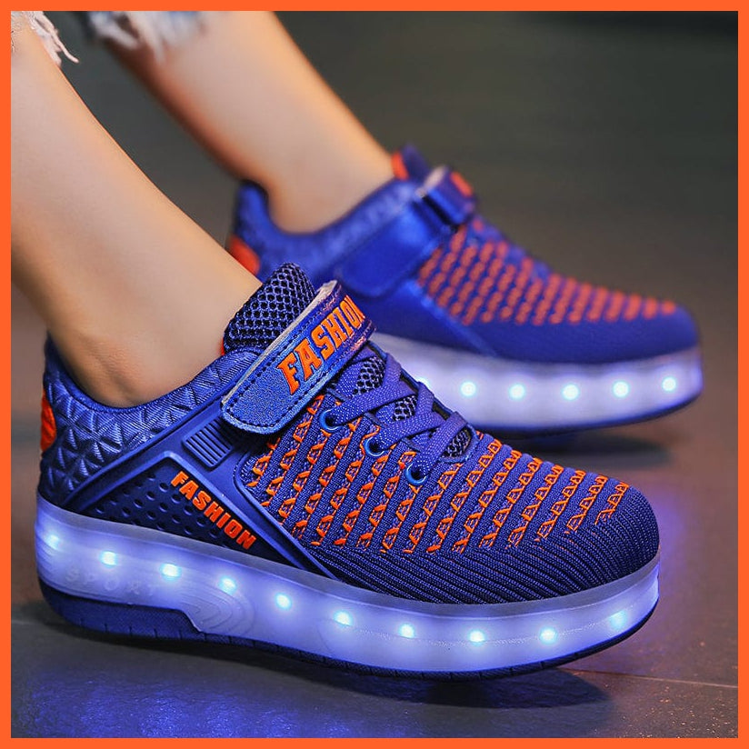 whatagift.com.au LED Sneakers With Wheels for Kids | USB Charging LED Light Roller Skate Shoes