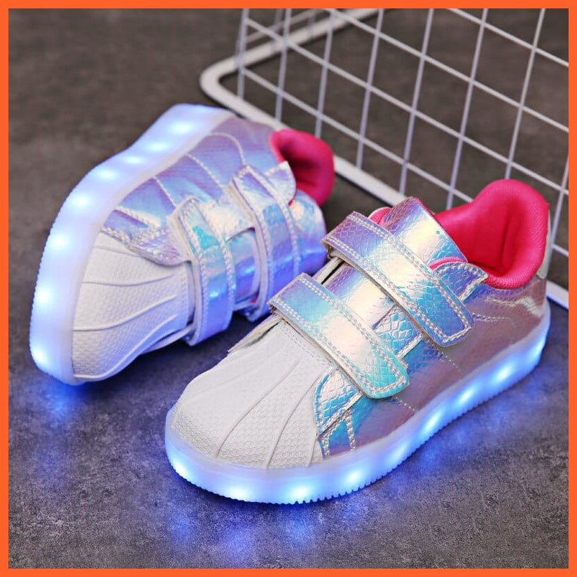 whatagift.com.au Led USB charging glowing Sneakers for Children
