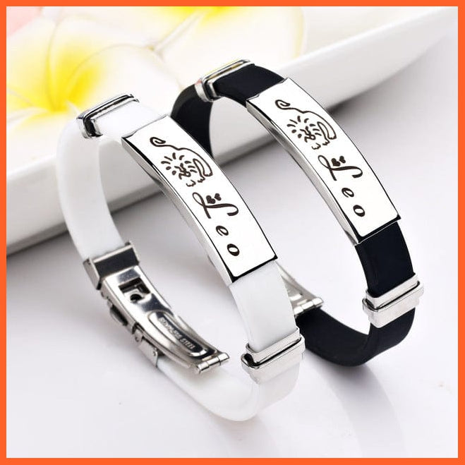 whatagift.com.au leo / white Women 12 Zodiac Signs Stainless Steel Bracelets