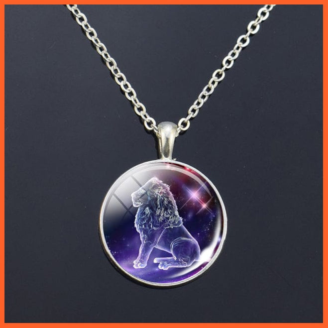 whatagift.com.au Leo Zodiac Signs Glass Dome Constellations Pendant Necklace