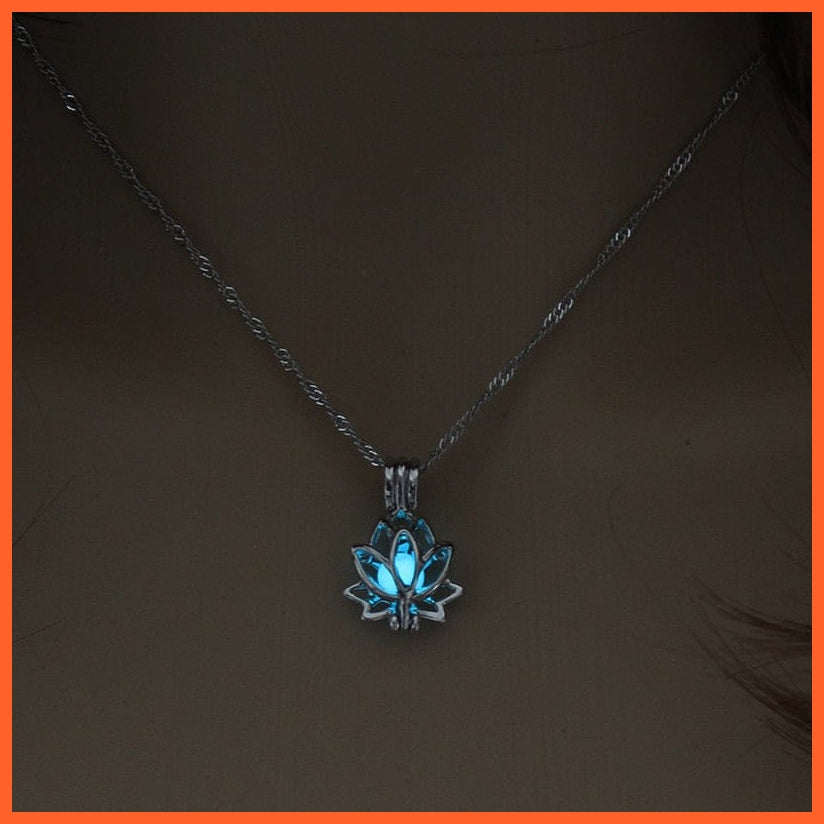 whatagift.com.au light blue Moon Glowing Necklace | Glow in the Dark Halloween Pendant