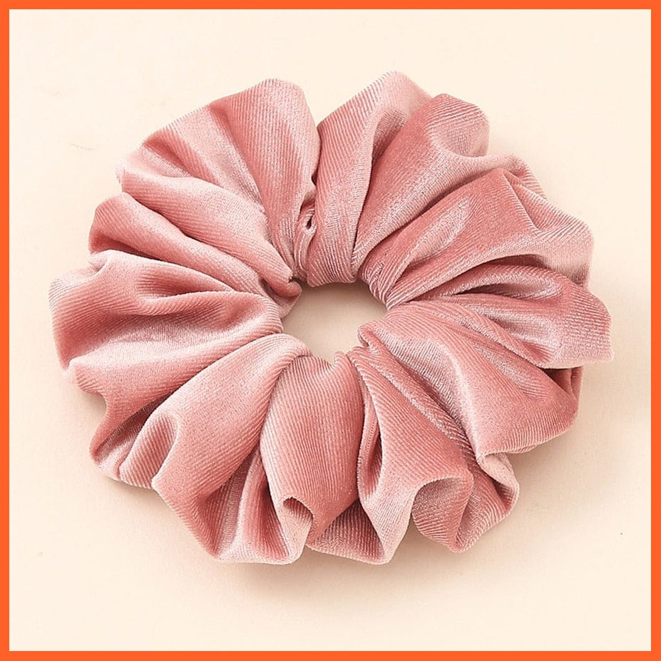 whatagift.com.au light pink Oversized Velvet Hair Scrunchies for Women | Hair tie Accessories