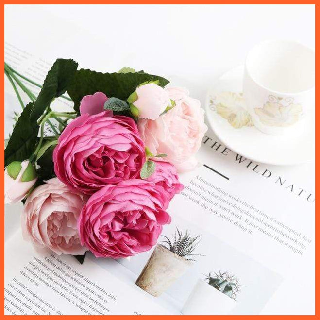 Artificial Silk Peony Flower Bouquet | whatagift.com.au.
